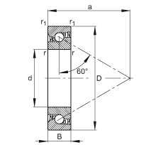 ǽ|S 7603025-2RS-TVP, 򣬽| a = 60ƹɂȴܷ